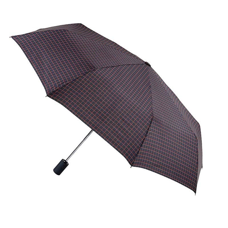 Ezpeleta Mens Grid Patterned Fully Automatic Folding Umbrella