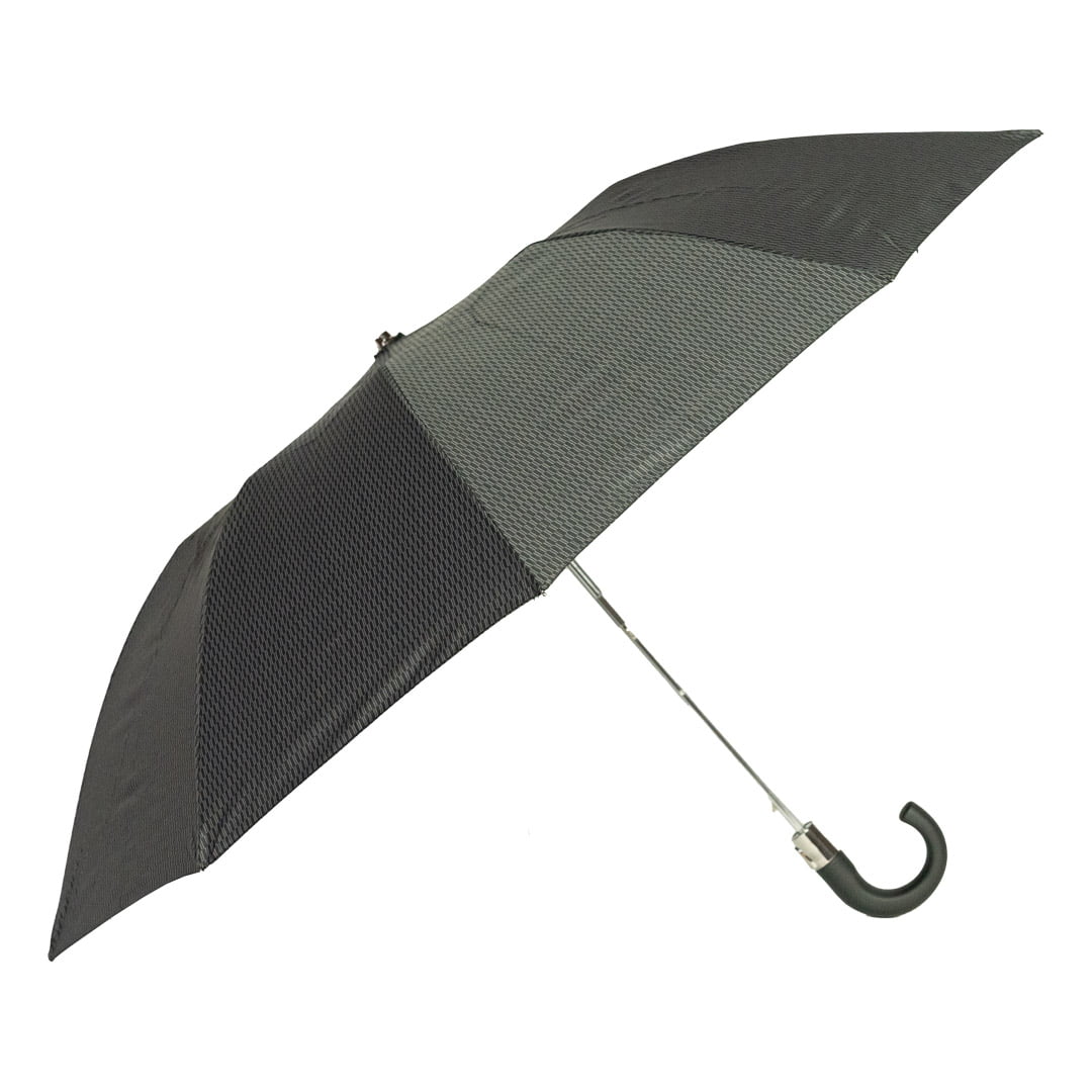 Ezpeleta Large Folding Automatic Crook Handle Umbrella - open, side angle