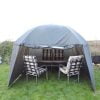 PitchPal Umbrella Tent open front with table and chairs