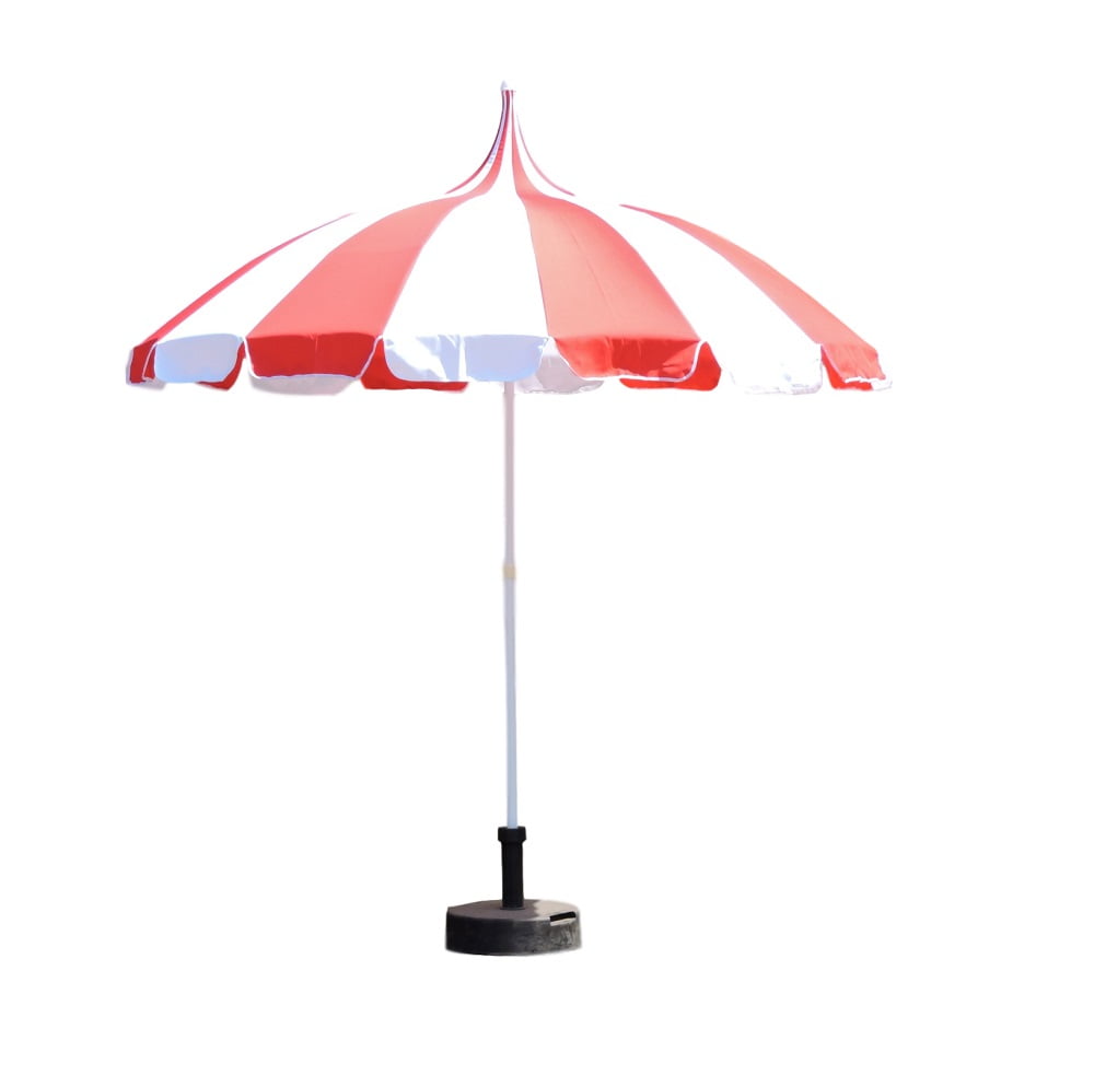 Red and White Pagoda Patio Umbrella