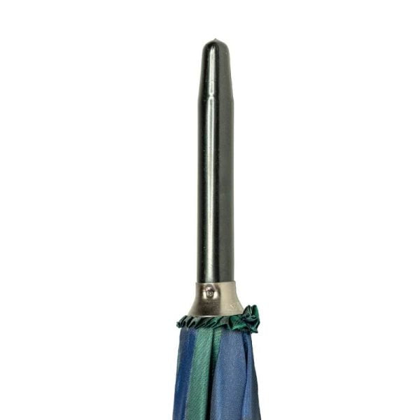 Green/Blue Tartan Walking Umbrella - Close-Up Of Umbrella Spike