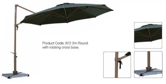 premium 3 metre cantilever parasol