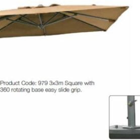 Premium 3m x 3m Square Cantilever Parasol with Rotating Base