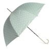 Ezpeleta Ladies UV Protective Walking Umbrella - peppermint green canopy with white spots - open, angled