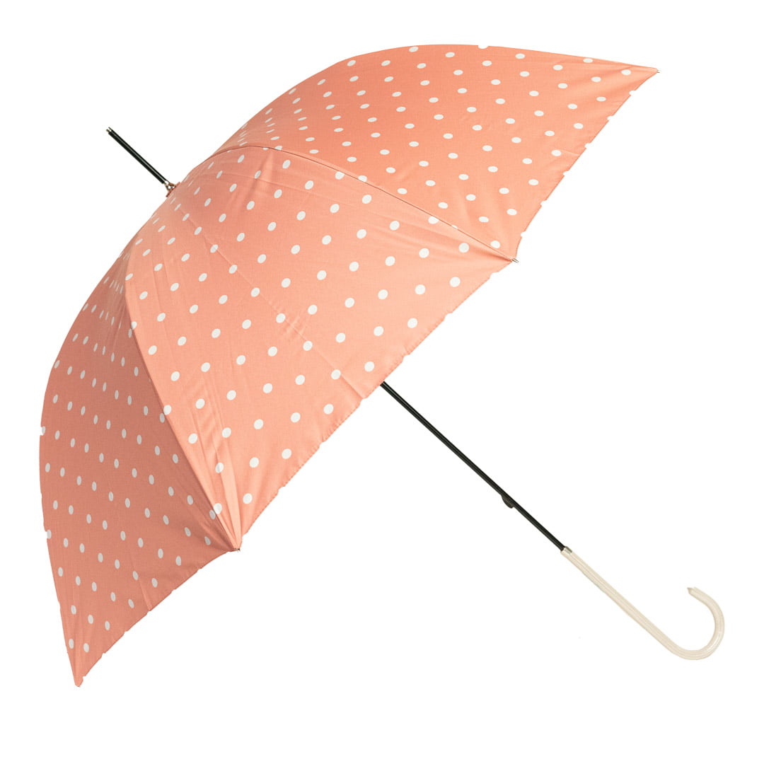 Ezpeleta Ladies UV Protective Walking Umbrella - peach colour canopy with white spots