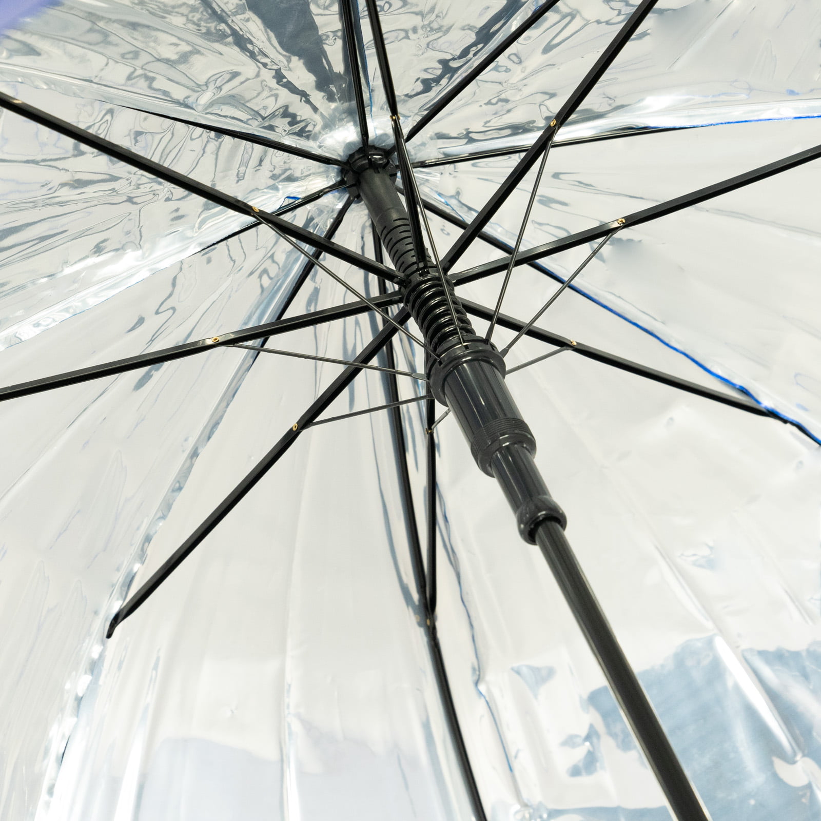 Metallic Silver Dome Umbrella - underside and frame