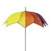 Rainbow Petal Swirl Umbrella - open, vertical
