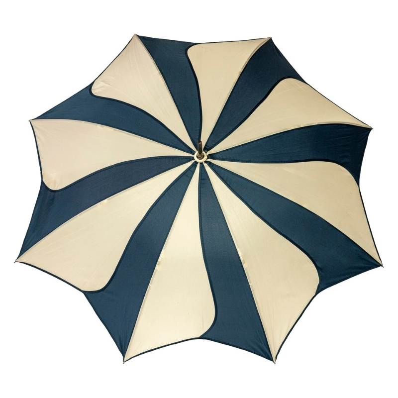 Navy Blue and Cream Petal Umbrella canopy