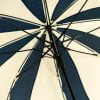Navy and Cream Petal Swirl Umbrella - underside and frame