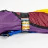 Rainbow Petal Swirl Umbrella - close-up of tie wrap closure
