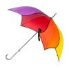 Rainbow Petal Swirl Umbrella - open, side view