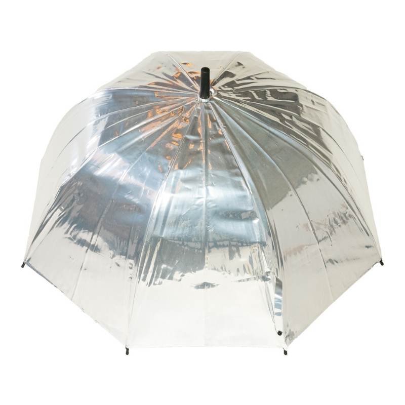 Silver Metallic Dome Umbrella - top view of canopy