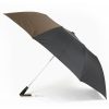 side view of black and brown Ezpeleta 2 Color Automatic Folding Golf Umbrella XXL
