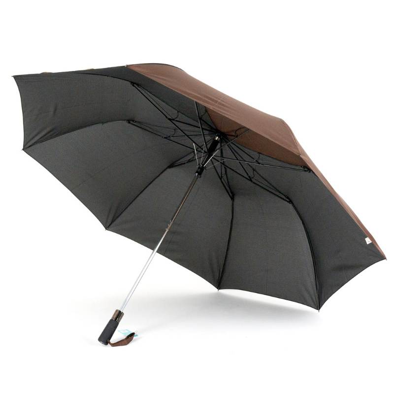 underside of black and brown Ezpeleta 2 Color Automatic Folding Golf Umbrella XXL