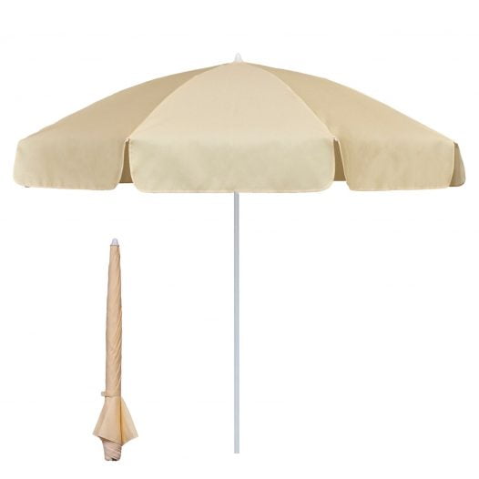 2m garden parasol - ivory/natural