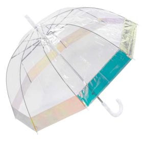 Clear dome iridescent border umbrella - practical and smart!