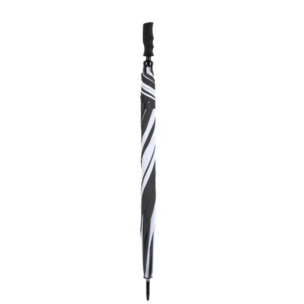 Black &Amp; White Golf Umbrella - Windproof - Closed, Vertical