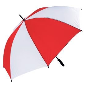 Windproof red & white golf umbrella
