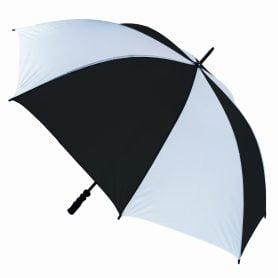 Windproof black & white golf umbrella