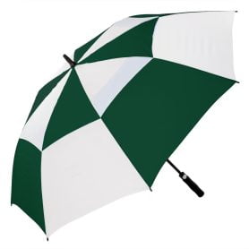 green & white golf umbrella, automatic, windproof, vented!