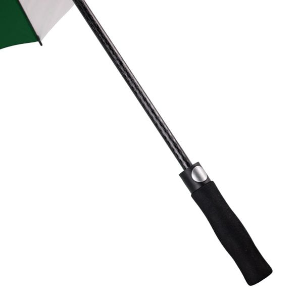 Handle And Shaft Of Premium Green &Amp; White Golf Umbrella - Vented - Windproof - Auto-Open