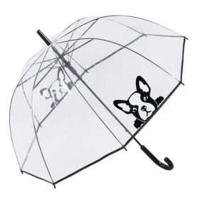 French bulldog umbrella, clear dome umbrella