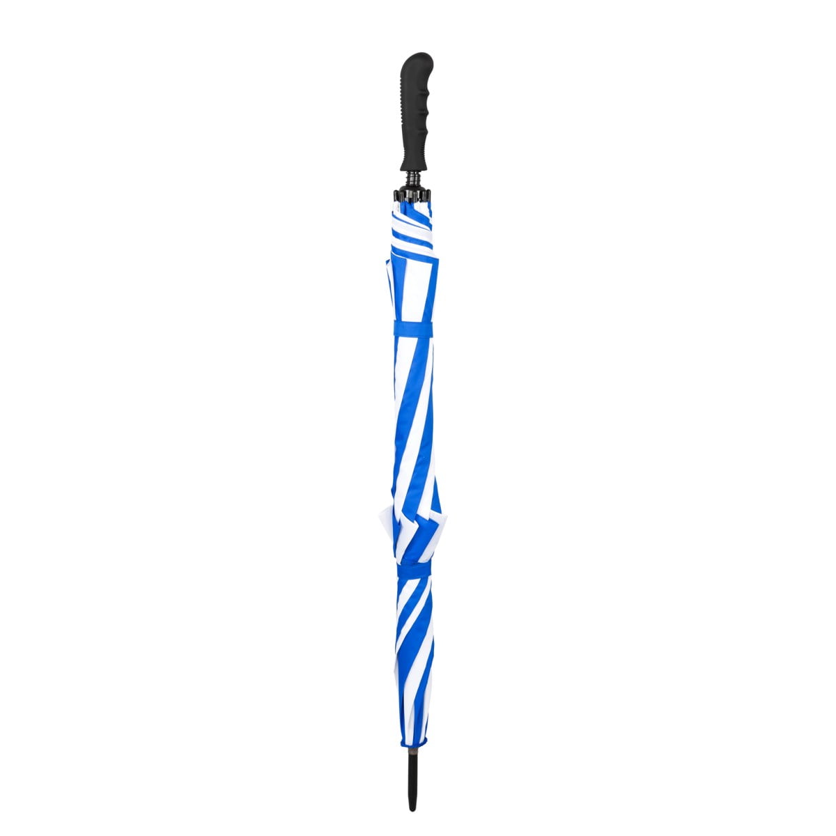 Royal Blue & White Windproof Vented Golf Umbrella - closed