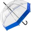 Blue Border Clear Dome Umbrella - open