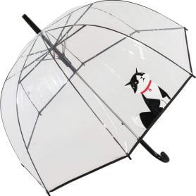 The Cat Umbrella, a clear dome cat umbrella!