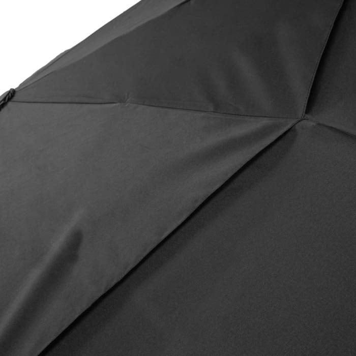 close-up of black vented compact umbrella canopy
