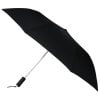 Electric Opening black compact umbrella - open, side view