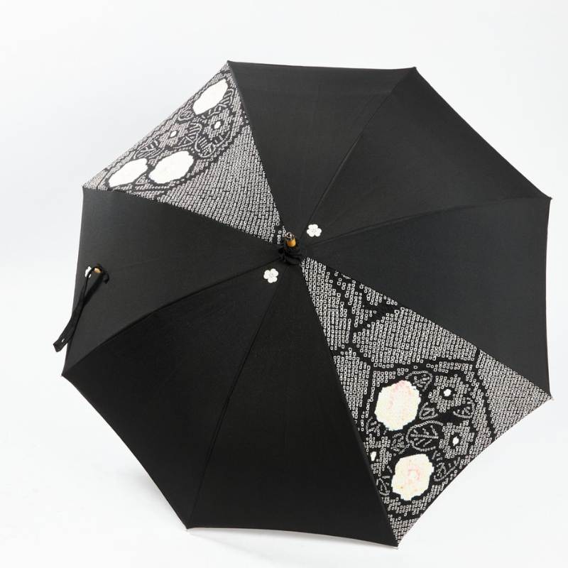Japanese Kamon Shibori Umbrella Open Horizontal
