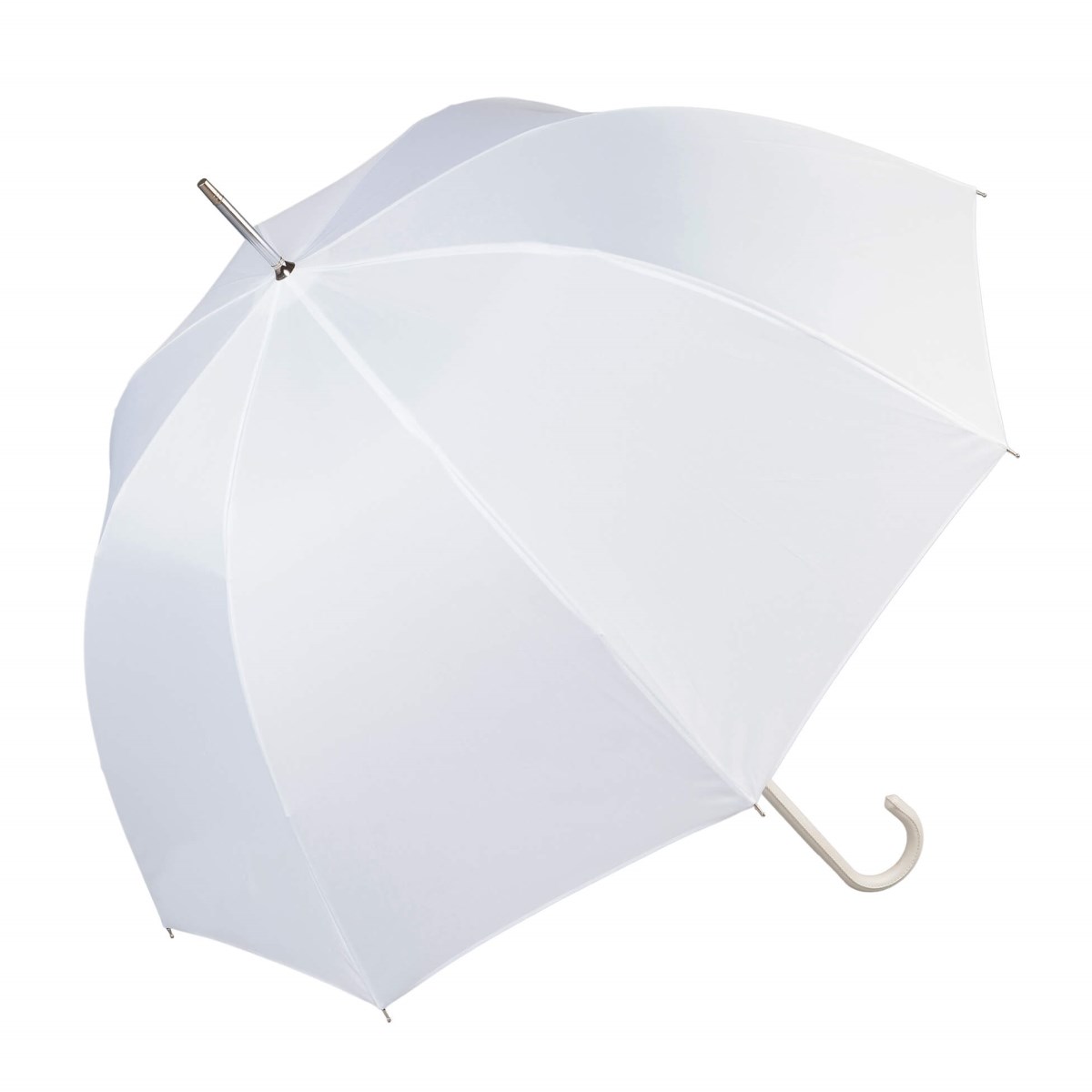 White Walking Wedding Umbrella Open Angled