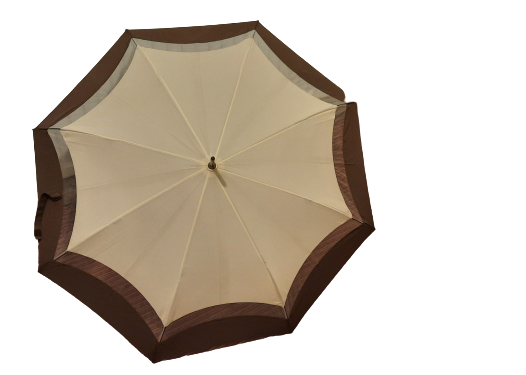 Cream and Brown Walking Umbrella
