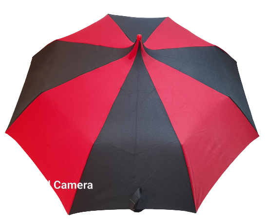 Red and black pagoda compact umbrella