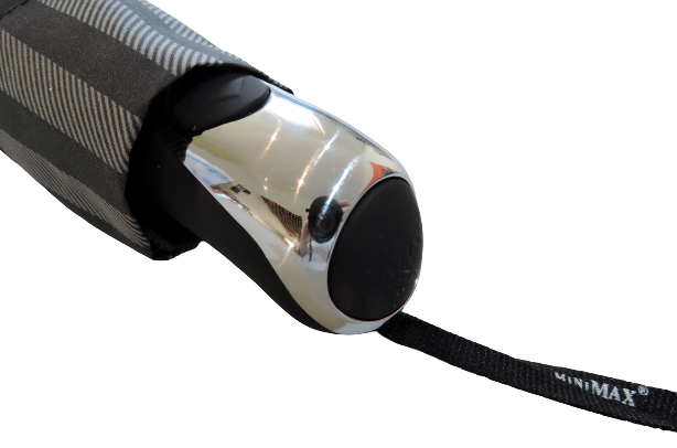 City compact folding umbrella range - striped design, close-up of handle