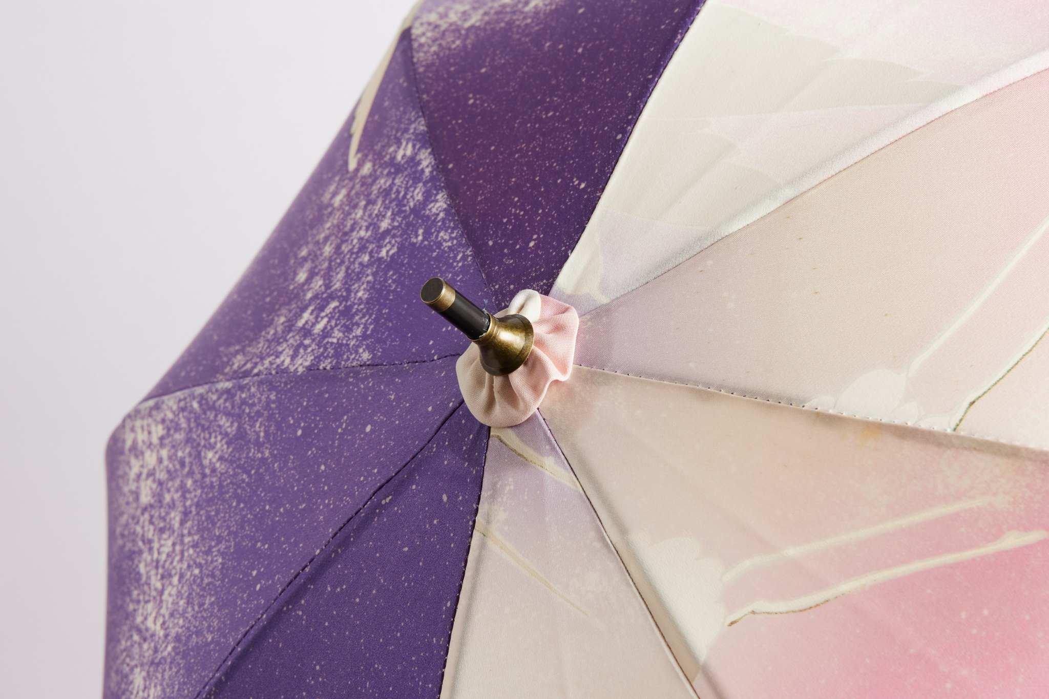 Kimono Umbrella - Maitsuru Design - pink and purple canopy