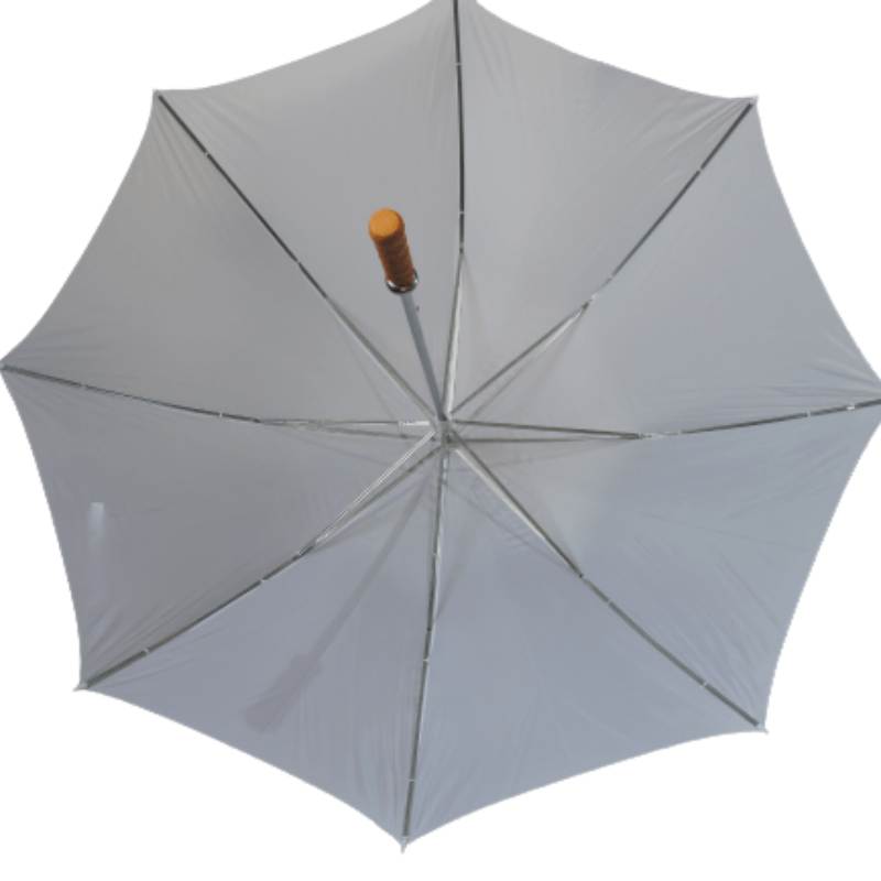 cheap white golf umbrella viewed from beneath