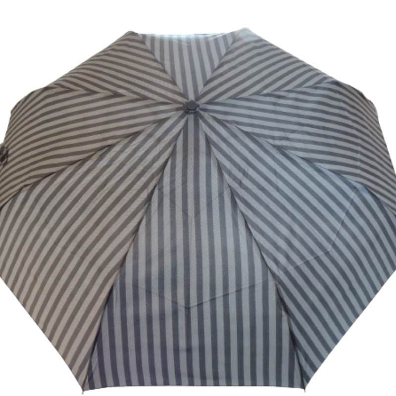 City compact folding umbrella range - vertical striped design, canopy from above