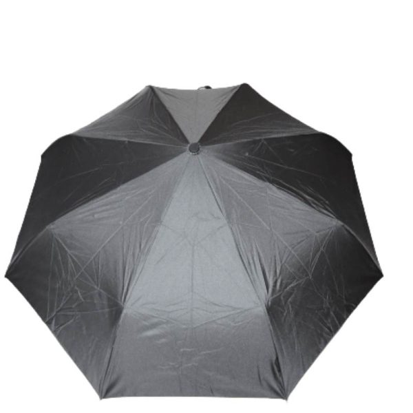 The Commuter'S Compact Umbrella - Black With Crook Handle