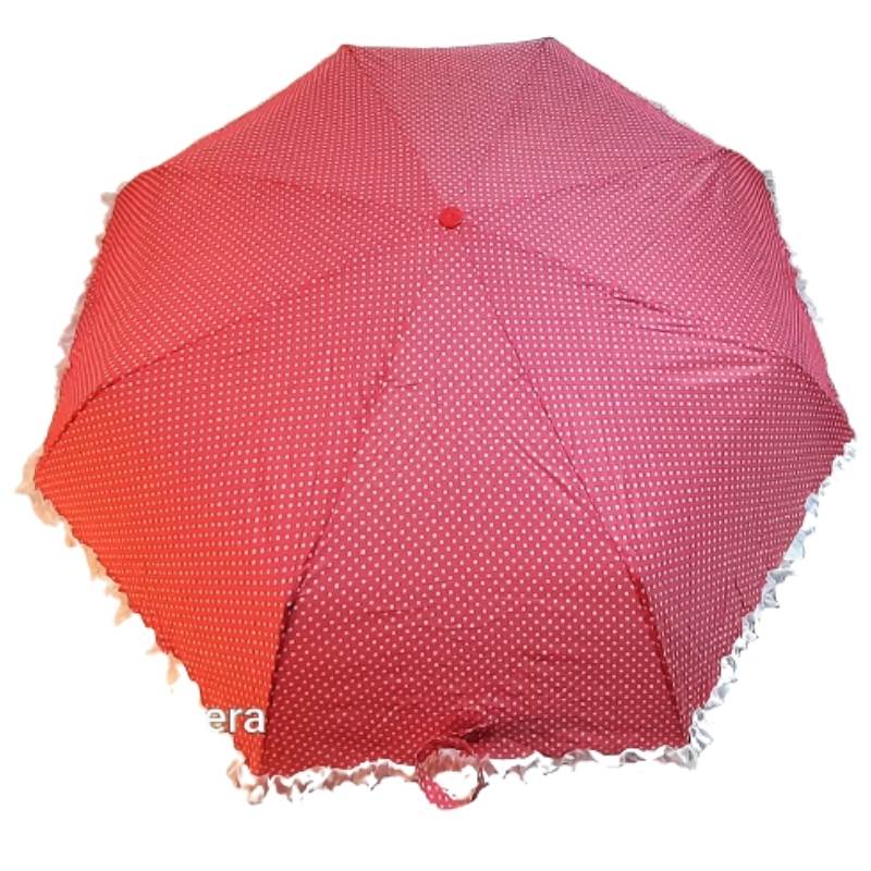 Pink polka dot umbrella upper canopy