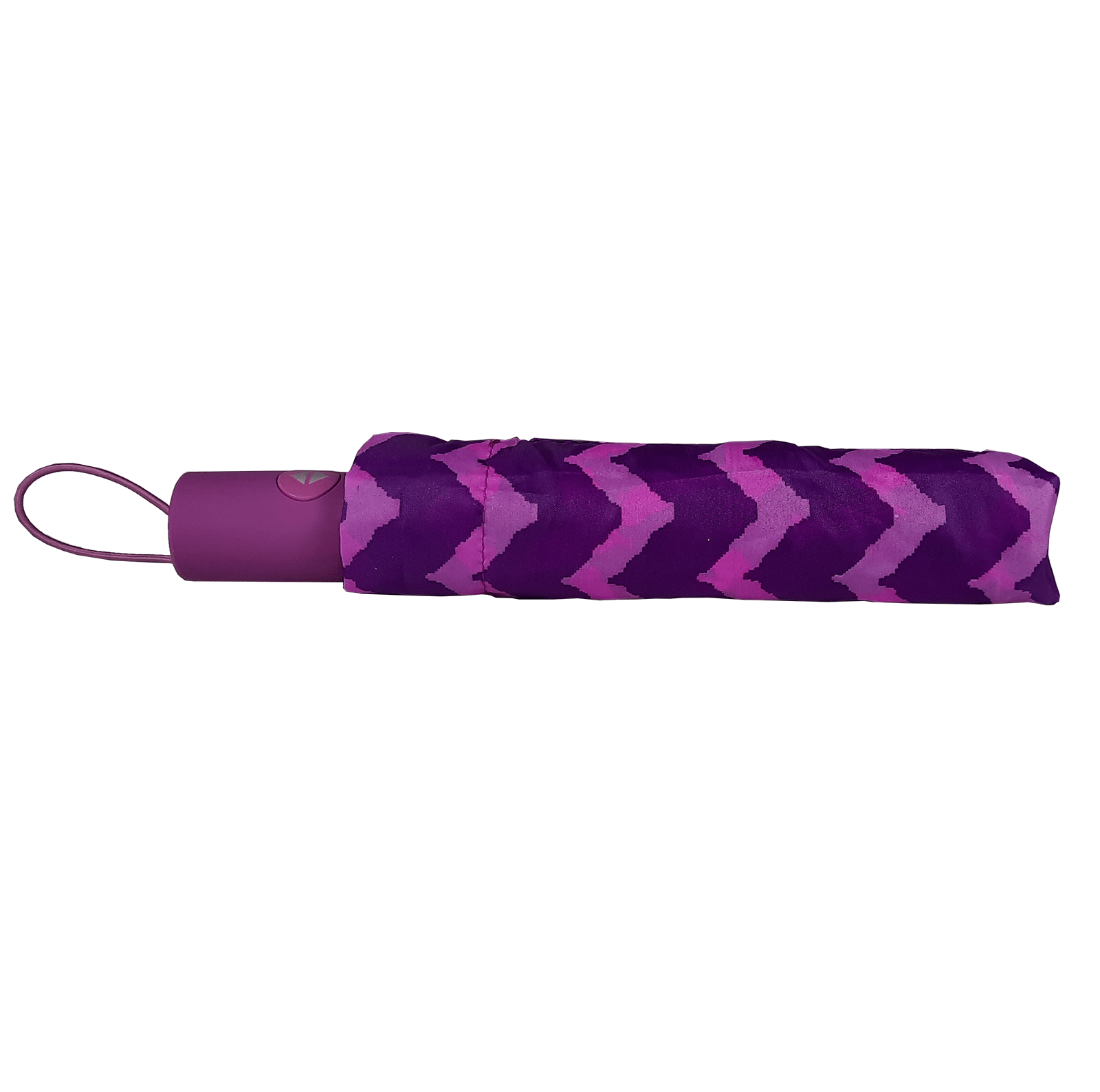 Purple Patterned Compact Umbrella in sleeve