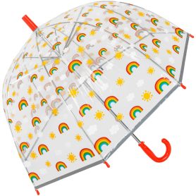 Red clear rainbow Umbrella
