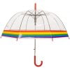 Rainbow Clear Dome Umbrella - side view, open