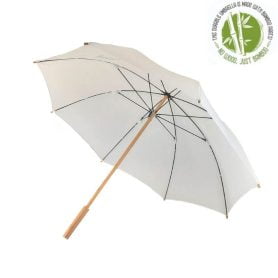 White Eco Bamboo Umbrella