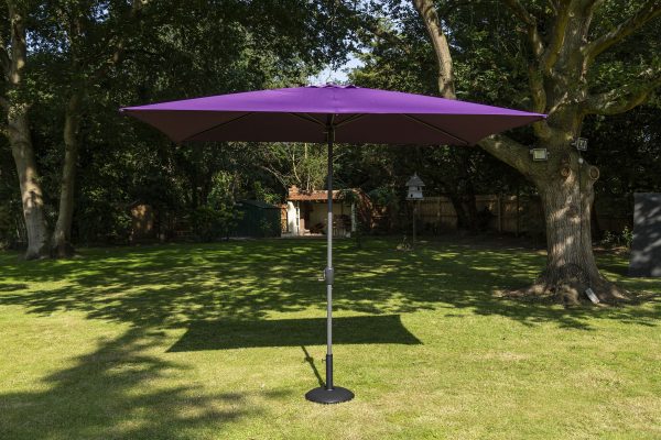 3 By 2 Meter Rectangular Parasol In Garden Colour Purple