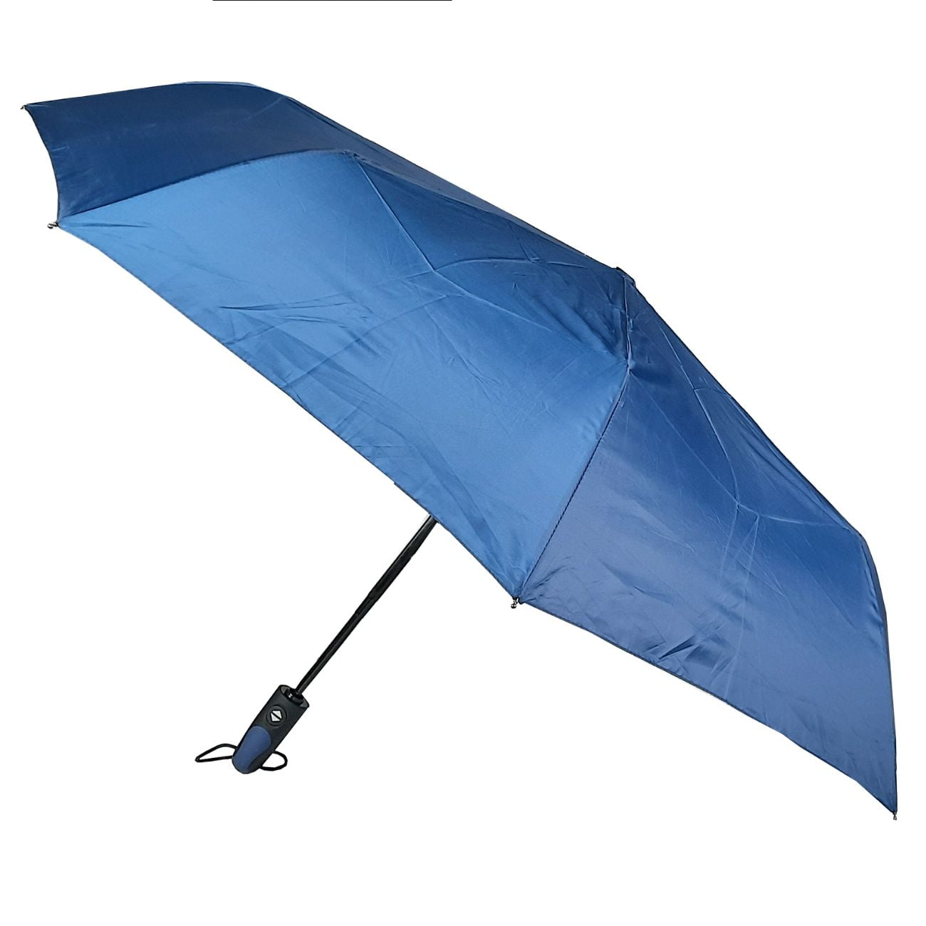 Blue auto compact umbrella opened
