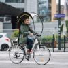 Bicycle Umbrella – Bub-up Rain Protection Cycling Umbrella Cover - lady on bike