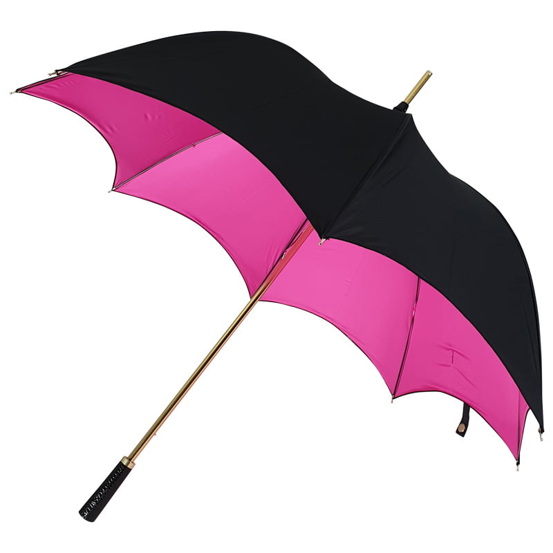 Black and Pink Gothic-Style Umbrella - Esmerelda - main image