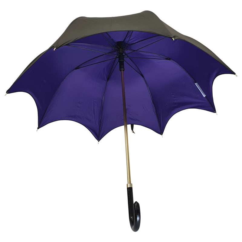 Black and Purple Gothic Umbrella viewed from front